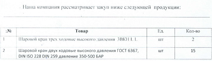 Пример заявки 1 Пример заявки 1