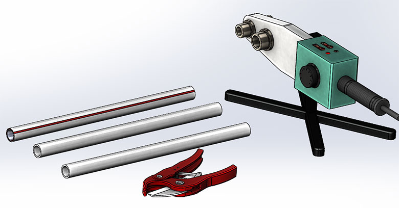 Полипропиленовая труба, паяльник, ножницы