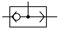 Условное обозначение пневматического логического клапана ИЛИ