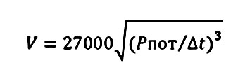 Формула для определения объема бака, для рассевания тепловой энергии