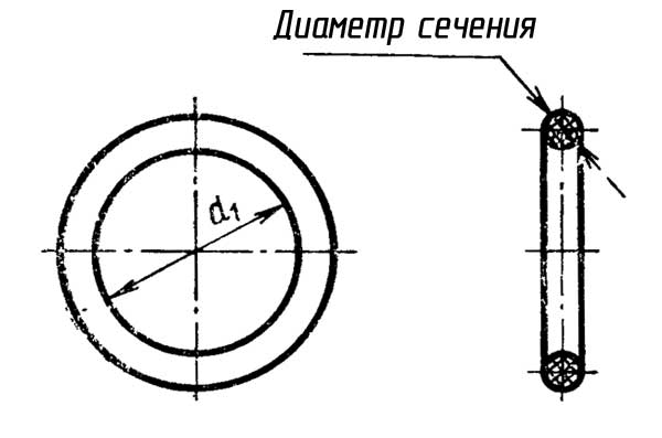 Сечение резиного уплотнительного кольца