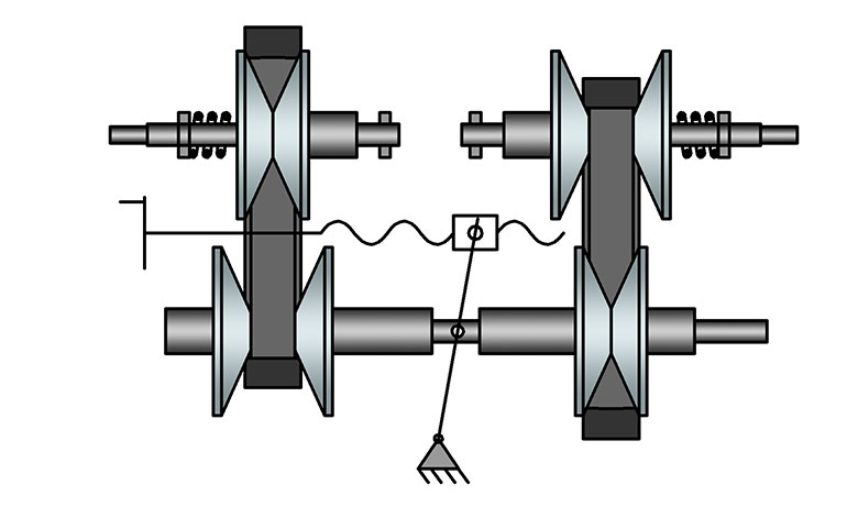Двухступенчатый вариатор с двумя подвижными дисками и пружиной