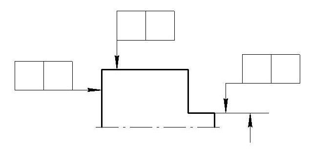 Стрелка от рамки допуска до контролируемой поверхности