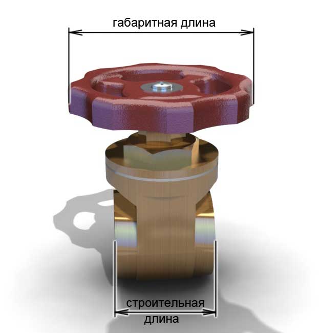 Разница между строительной и габаритной длинной на примере задвижки