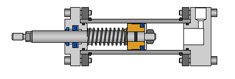 Односторонний цилиндр с пружинным возвратом