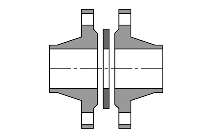 Фланцевое соединение 4-5 с прокладкой