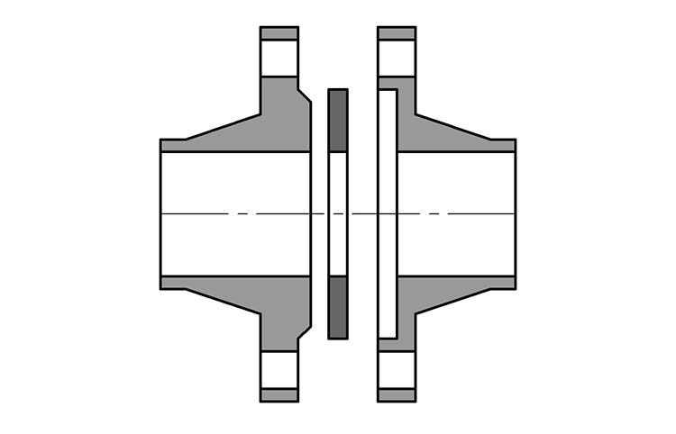Фланцевое соединение 2-3 с канавкой под прокладку