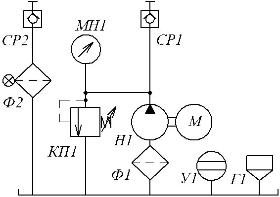 Гидравлическая схема маслостанции