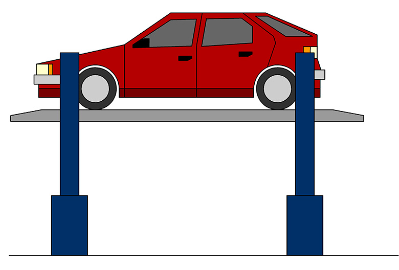 Стоечный гидравлический подъемник для автомобиля