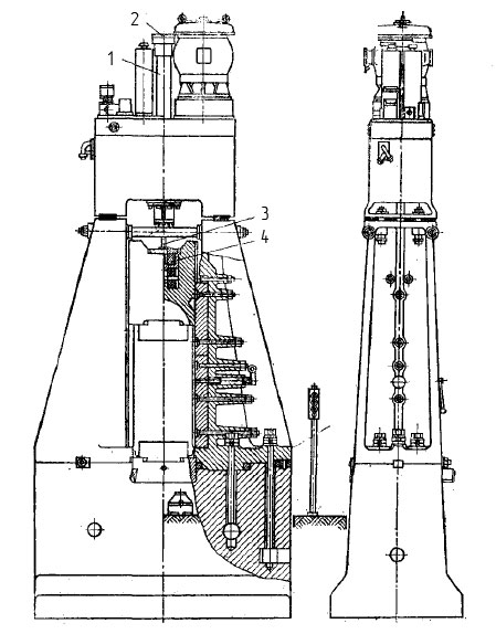 Схема простого гидравлического кузнечного молота