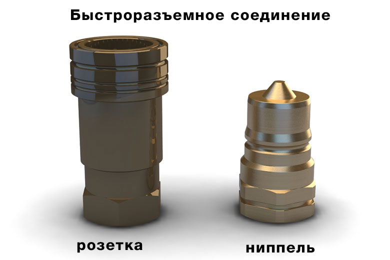 Ниппель и розетка быстроразъемного соединения