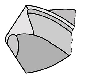 Одинарная заточка с подточкой поперечной кромки Одинарная заточка с подточкой поперечной кромки