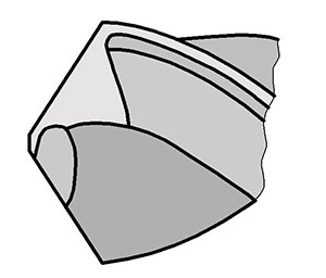 Двойная заточка с подточкой кромки Двойная заточка с подточкой кромки