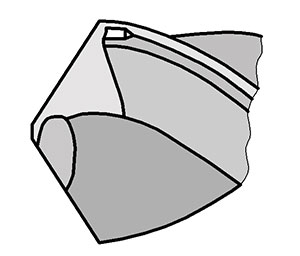 Двойная заточка сверла с подточкой кромки и ленточки Двойная заточка сверла с подточкой кромки и ленточки