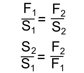 Отношение сил и площадей